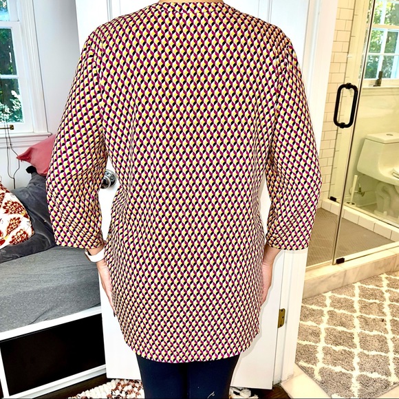 Express special edition retro print long sleeve blouse size L 1970s vibe - Picture 3 of 5